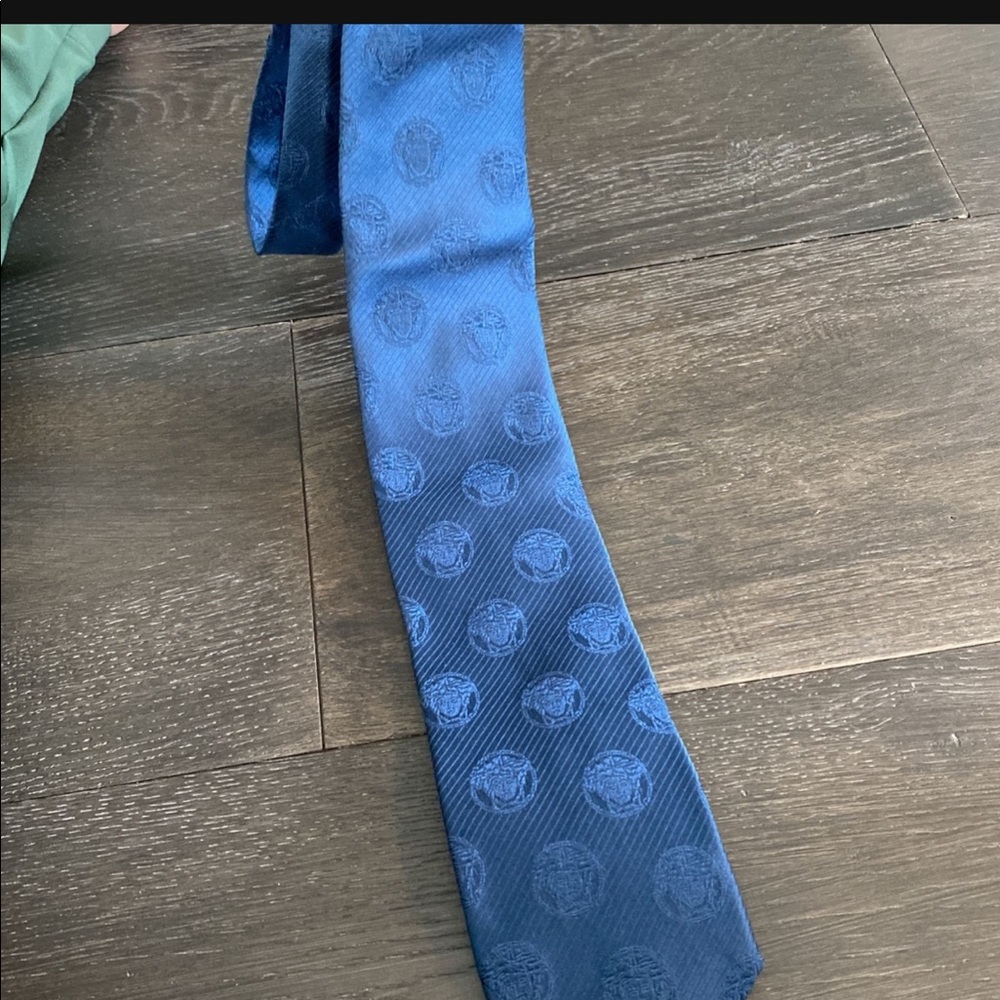 Versace navy silk men's tie
